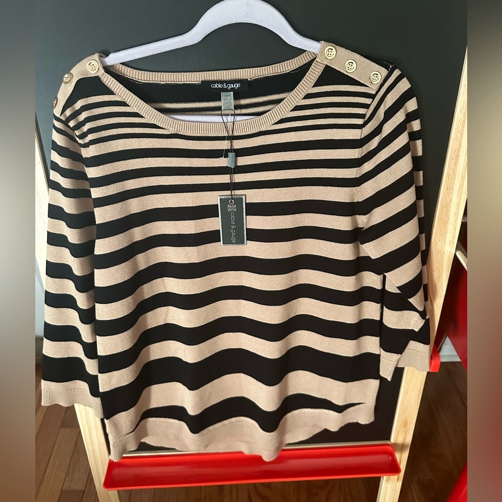 Cable and gauge sweater
